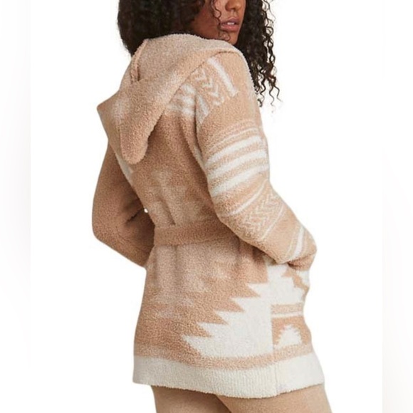 Barefoot Dreams® NWT Soft Camel & Cream CozyChic Patchwork Cardigan Sz L - Picture 4 of 7